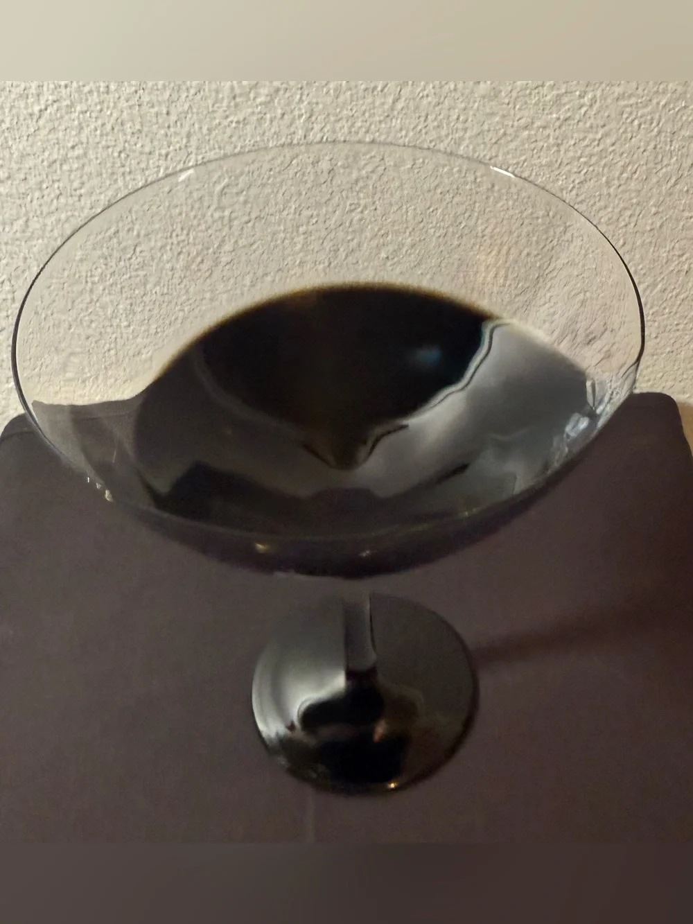 Pier 1 Elemental Black To Clear 7” Martini Cocktail Glass. 12oz